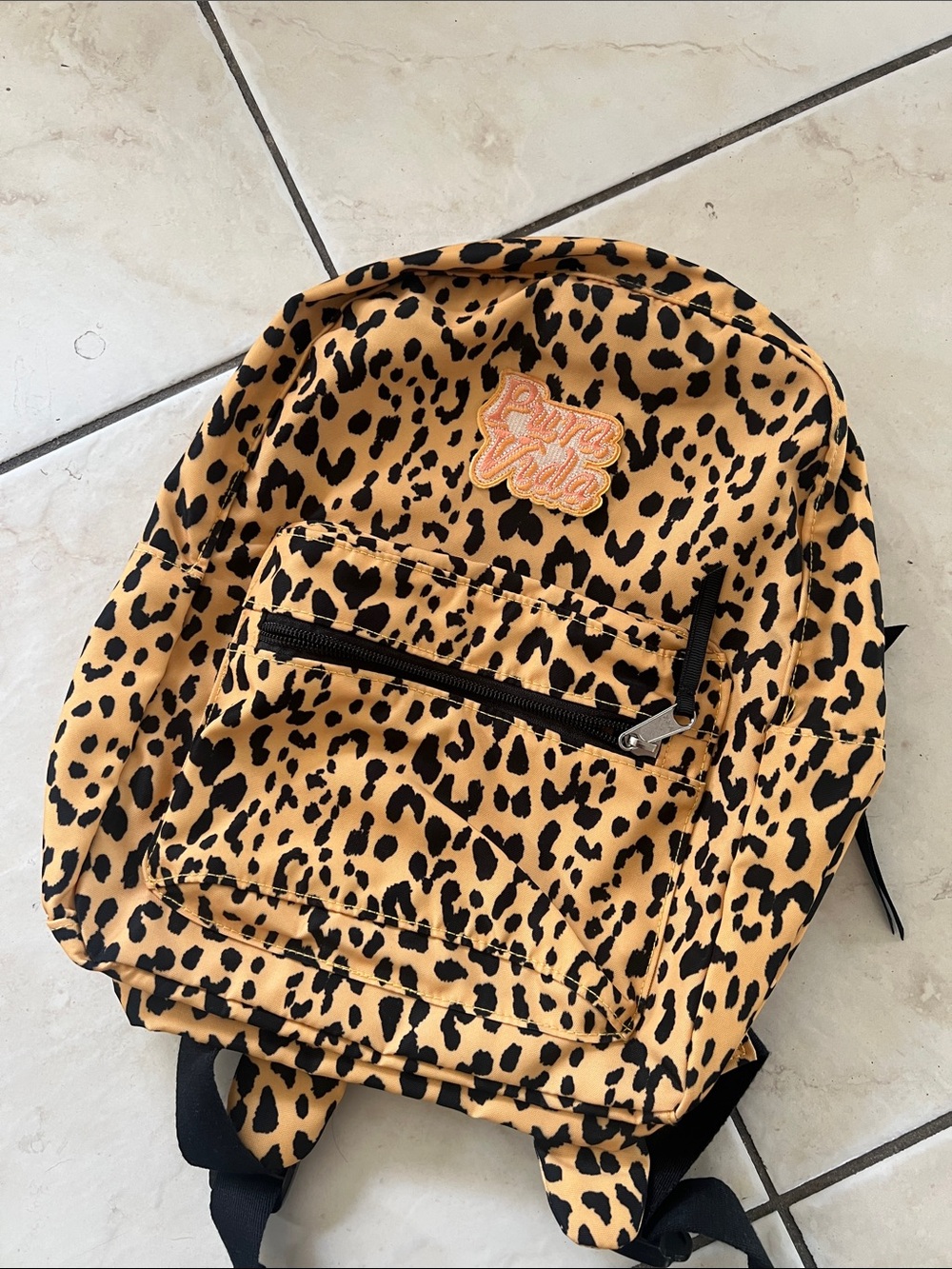 Pura Vida Leopard Print Backpack in Tan and Black